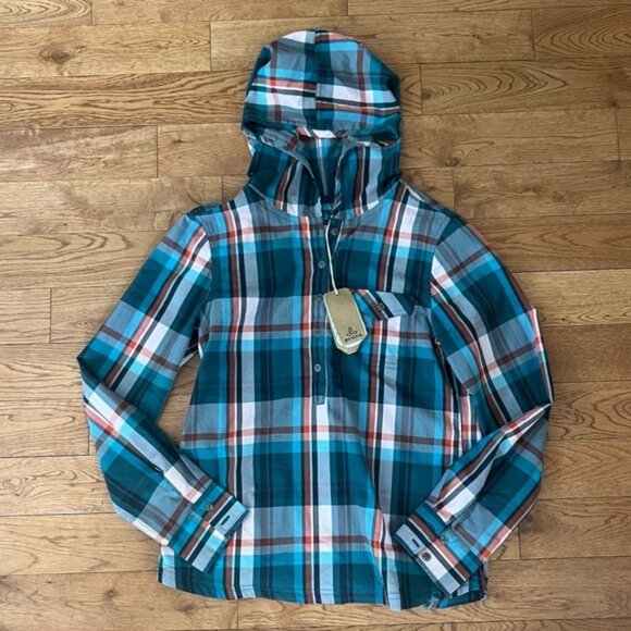 Prana Tops - Prana Anja Plaid top NWT deep balsam NWT